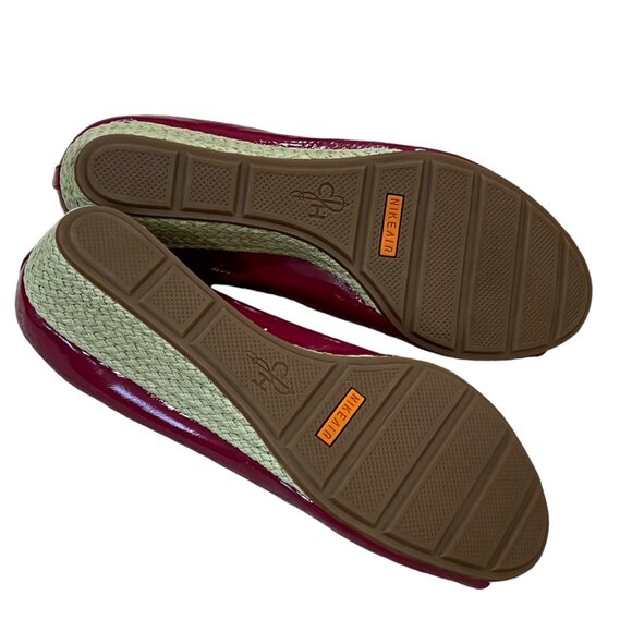 Cole Haan x Nike Air Womens Red Patent Peep Toe Wedge Shoes Size 10B - Picture 4 of 5